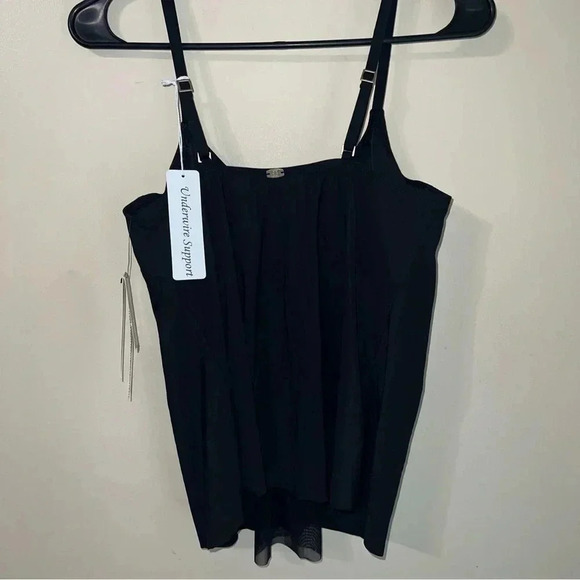 Amoressa by Miraclesuit Farrah Black Tankini Swim Top size 6 NWT - Picture 4 of 5